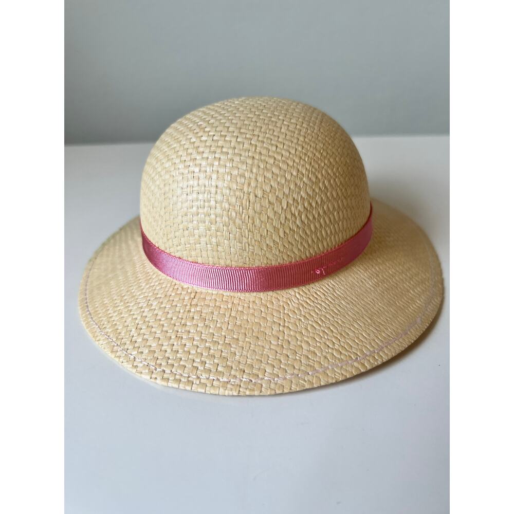 Retired American Girl Doll Market Hat Woven Pink Ribbon